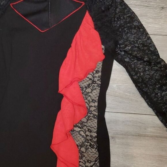 Halston Heritage Women Black diamond key hole Neck Long-Sleeve Lace Dres… - Picture 12 of 16